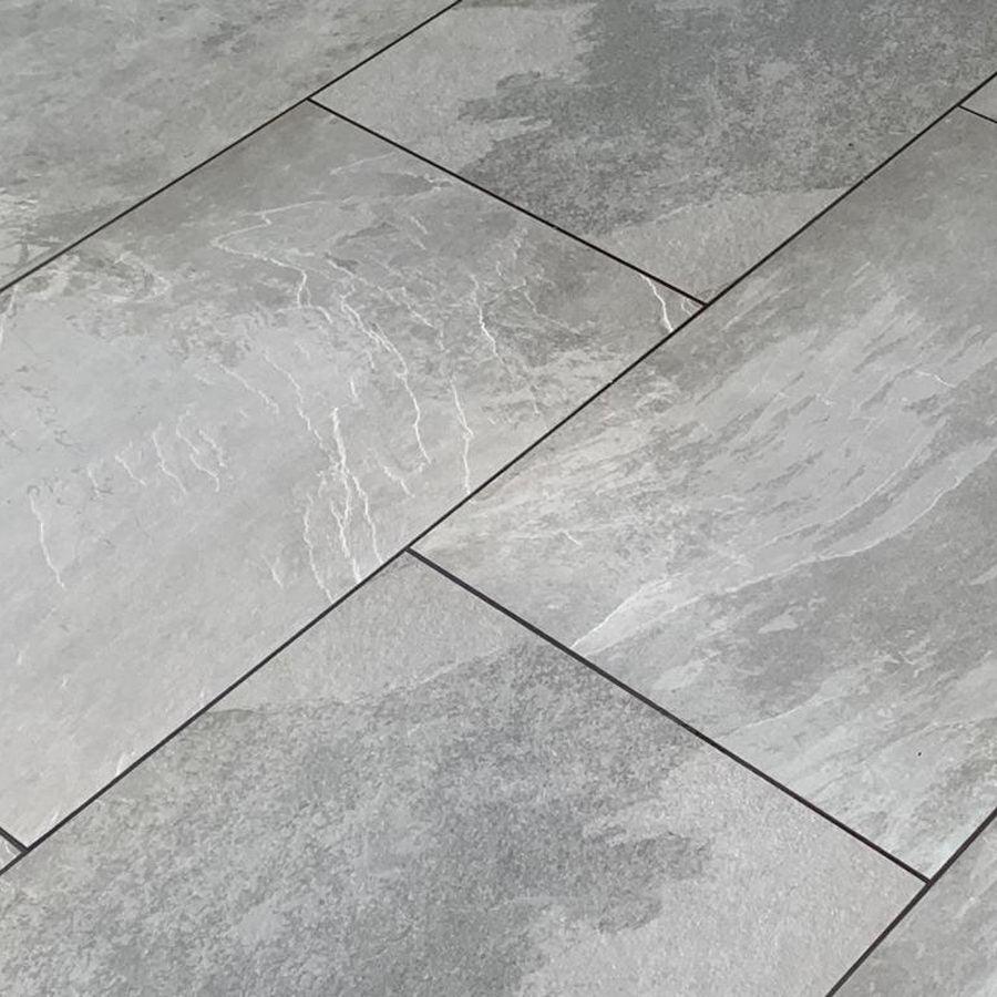 Brazilian Slate Grey - Porcelain Paving Slabs (600-900x600mm)