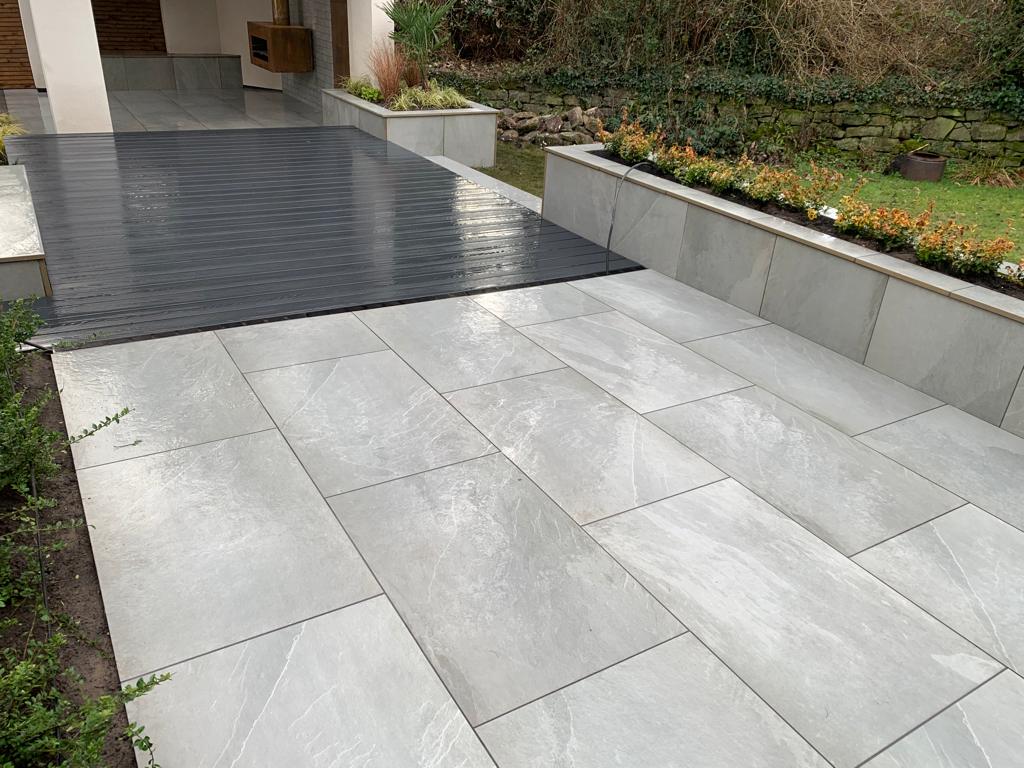 Brazilian Slate Grey - Porcelain Paving Slabs (600-900x600mm)