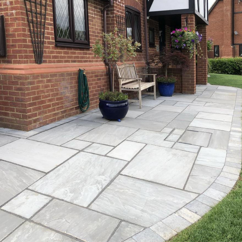 Kandla Grey - Indian Sandstone Paving Slabs - Large & Mixed Available