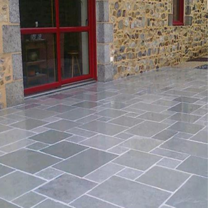 Kota Blue - Limestone Sawn Edge Paving Slabs - Mixed Size