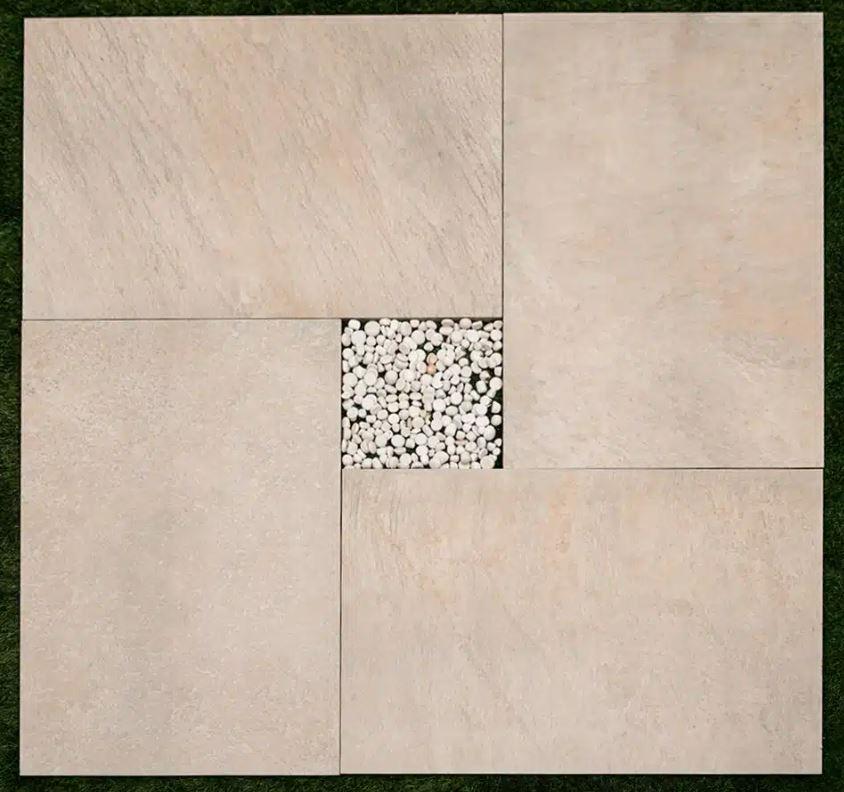 Abbey Bianco - Porcelain Paving Slabs (600-900x600mm)