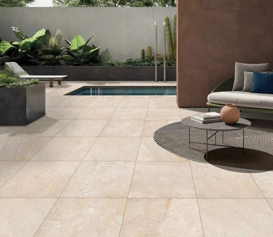 Abbey Bianco - Porcelain Paving Slabs (600-900x600mm)