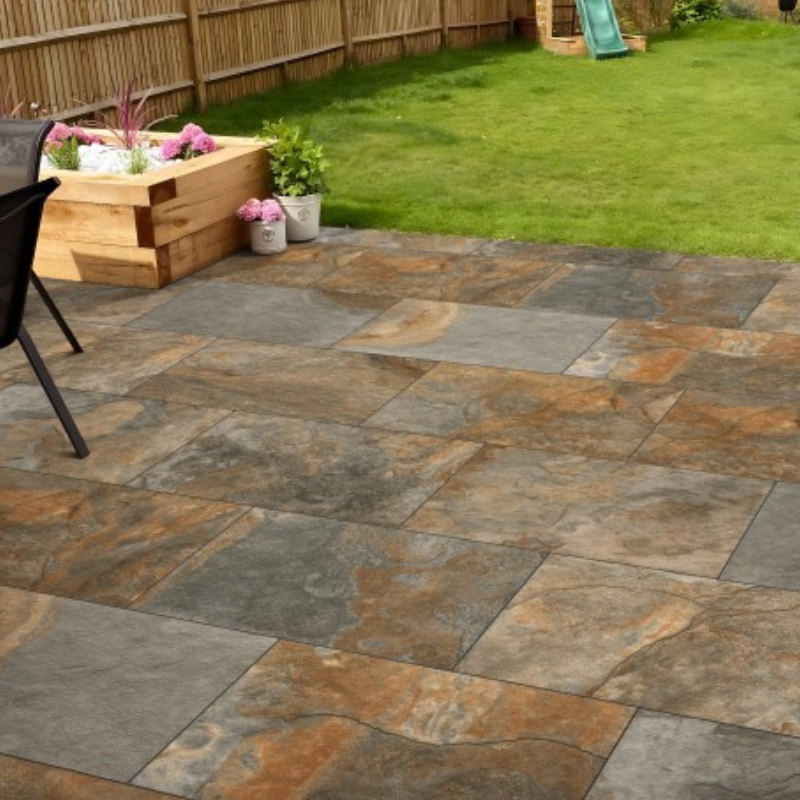 Rustic Slate - Porcelain Paving Slabs (600-900x600mm)