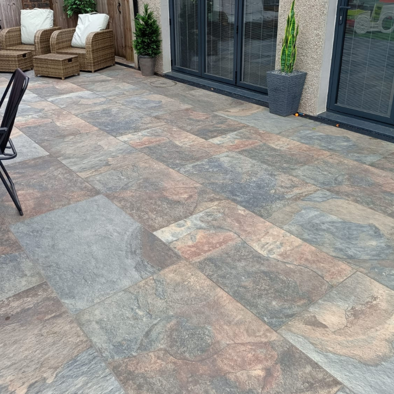 Rustic Slate - Porcelain Paving Slabs (600-900x600mm)