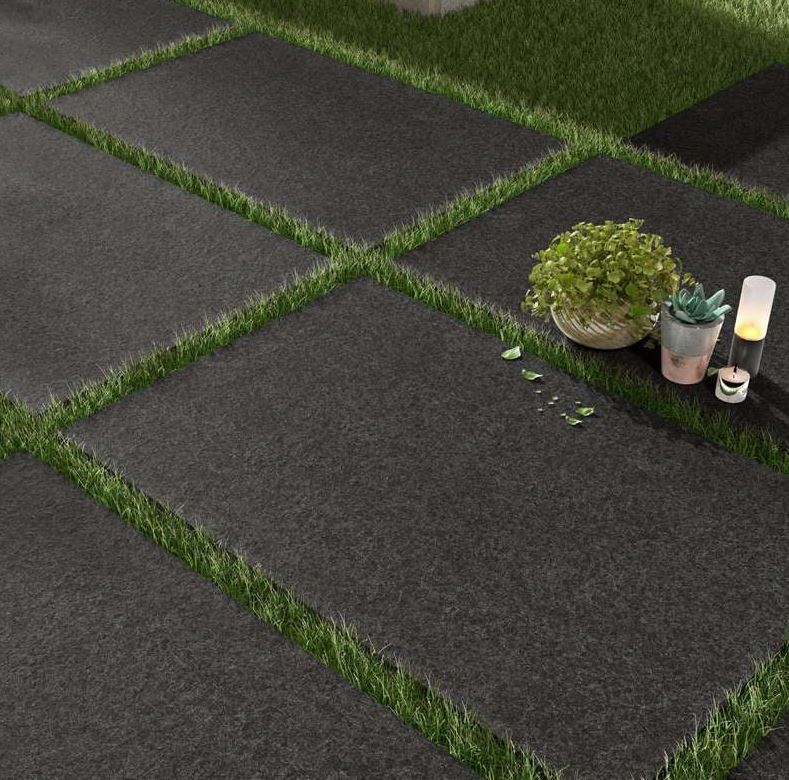 Basalt Black - Porcelain Paving Slabs (600-900x600mm)