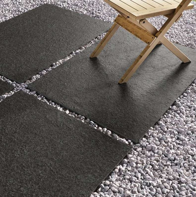 Basalt Black - Porcelain Paving Slabs (600-900x600mm)