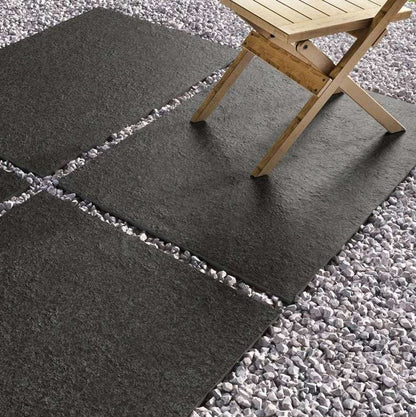 Basalt Black - Porcelain Paving Slabs (600-900x600mm)
