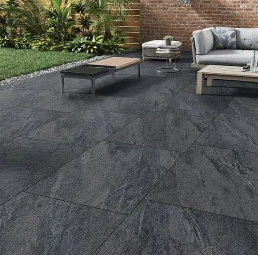Earthcore Black - Porcelain Paving Slabs - Sample Size (100x100mm)