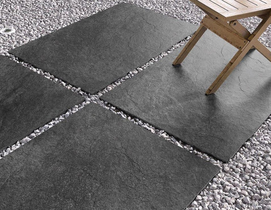 Hammerstone Nero - Porcelain Paving Slabs - Sample Size (100x100mm)