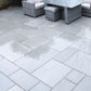 Kandla Grey Sawn And Honed Mixed Size Paving Slabs on patio