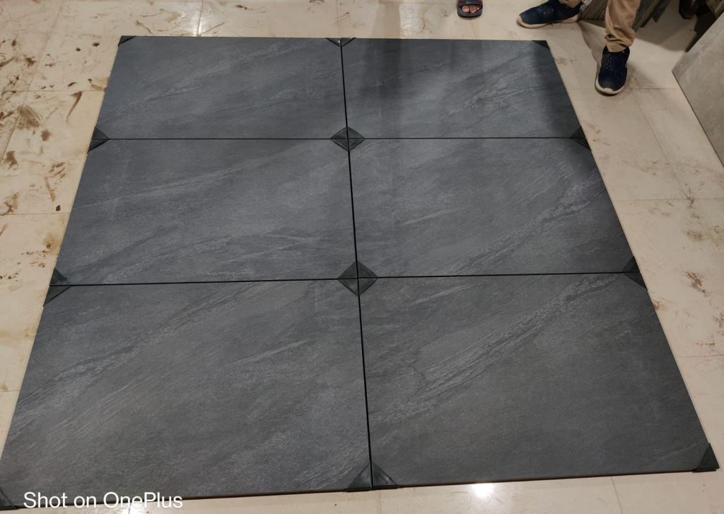 County Anthracite porcelain paving slabs on floor