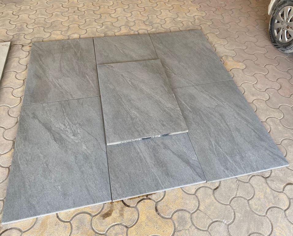 County Gris porcelain paving slabs on floor