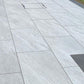 County LGY paving slabs on patio with border