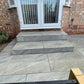 County Gris porcelain paving slabs on steps