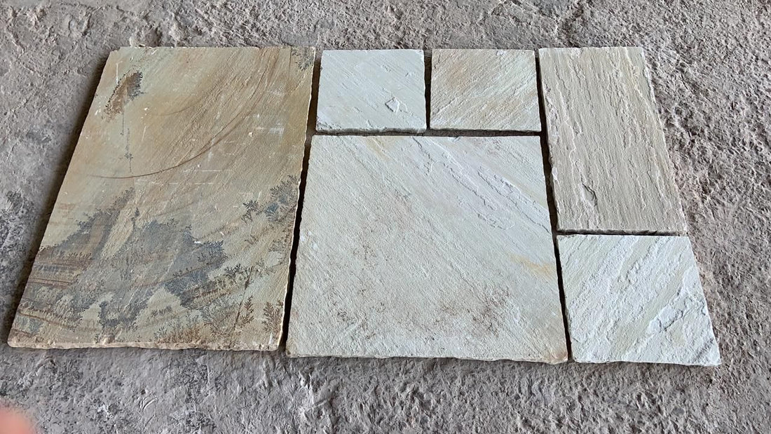 Fossil Mint - Indian Sandstone Paving Slabs - Large & Mixed Available ...