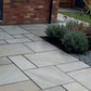 Kandla Grey sandstone paving slabs in Opus Romano laying pattern